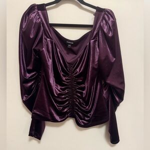 Express Purple Velvet Top - L